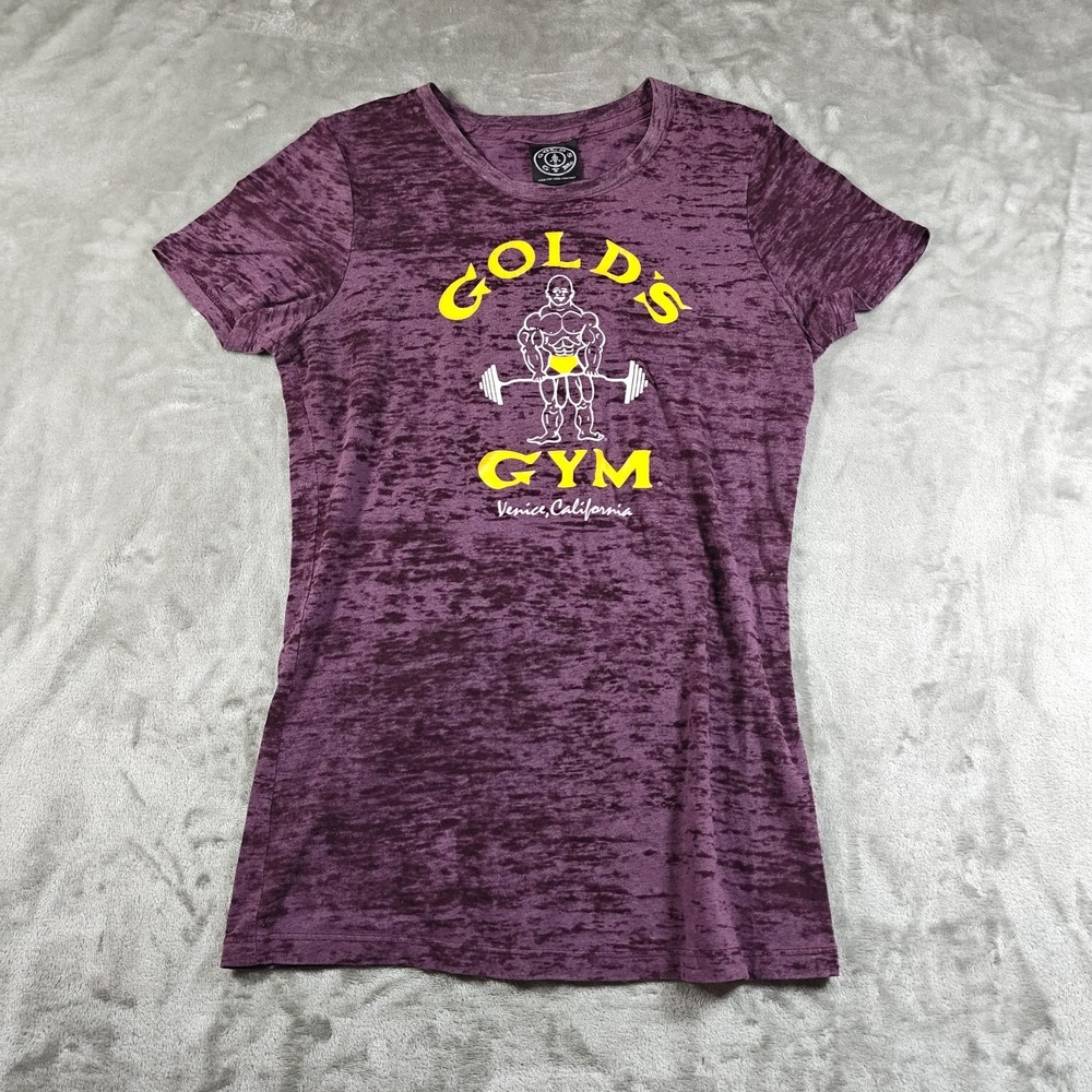 Vintage Golds Gym Shirt Womens Large Weightlifting Venice Bodybuilding Gym Y2K
